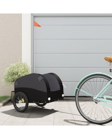 Remorque de vélo noir 30 kg fer | Mobilier & Déco