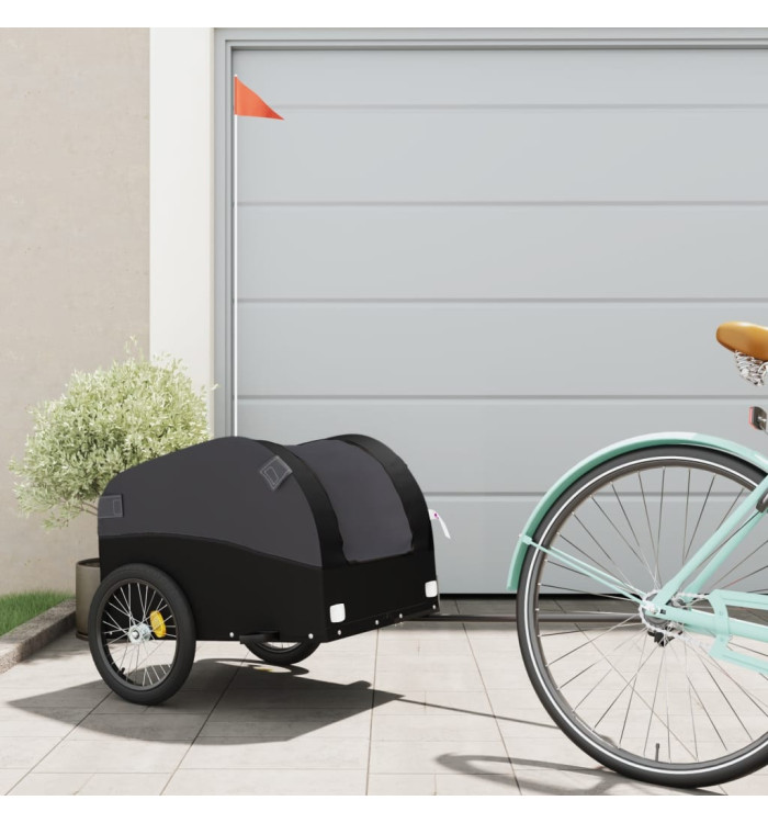 Remorque de vélo noir 30 kg fer | Mobilier & Déco