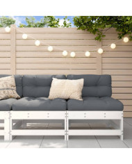 Canapés centraux de jardin 2 pcs blanc bois de pin massif | Mobilier & Déco
