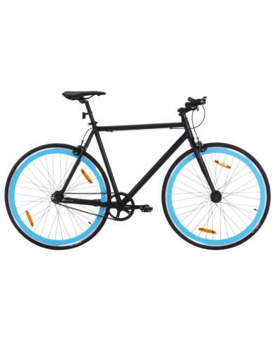 Vélo à pignon fixe noir et bleu 700c 51 cm | Mobilier & Déco