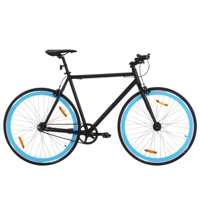 Vélo à pignon fixe noir et bleu 700c 51 cm | Mobilier & Déco