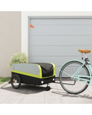 Remorque de vélo noir et vert 45 kg fer | Mobilier & Déco