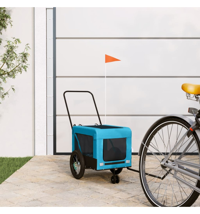 Remorque de vélo pour animaux de compagnie bleu et noir | Mobilier & Déco