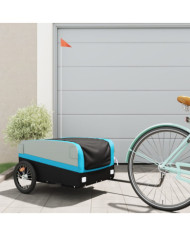Remorque de vélo noir et bleu 45 kg fer | Mobilier & Déco