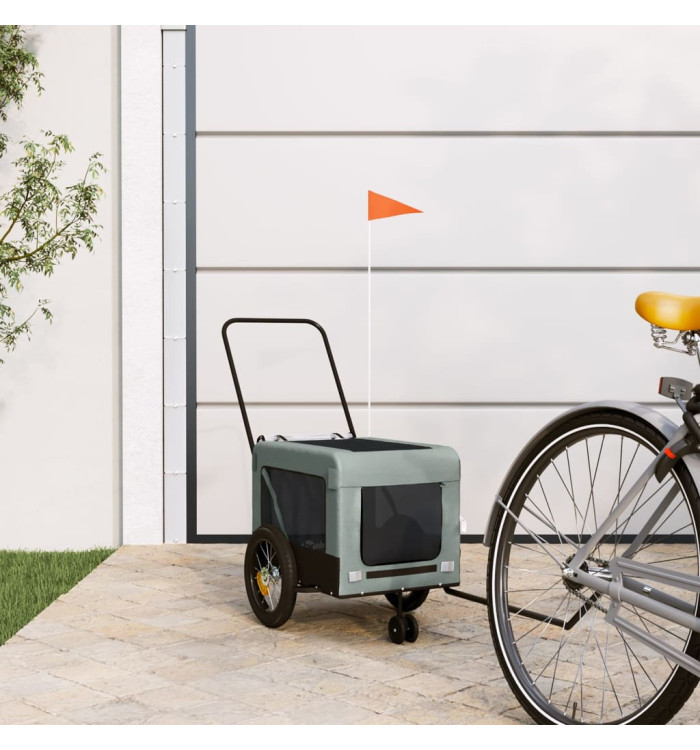 Remorque de vélo pour animaux de compagnie gris et noir | Mobilier & Déco