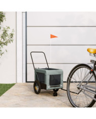 Remorque de vélo pour animaux de compagnie gris et noir | Mobilier & Déco