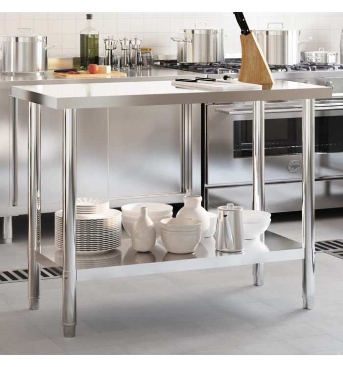 Table de travail de cuisine 110x55x85 cm acier inoxydable | Mobilier & Déco