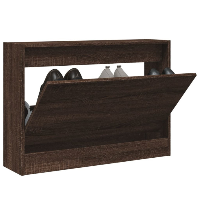 Armoire à chaussures chêne marron 80x21x57 cm Bois d'ingénierie | Mobilier & Déco
