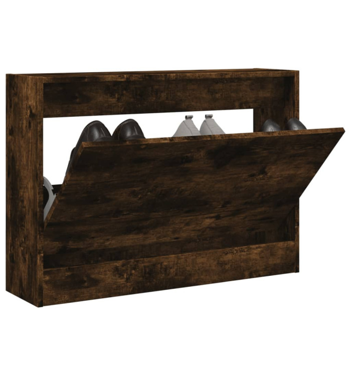 Armoire à chaussures chêne fumé 80x21x57 cm bois ingénierie | Mobilier & Déco