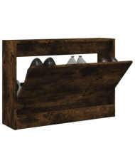Armoire à chaussures chêne fumé 80x21x57 cm bois ingénierie | Mobilier & Déco