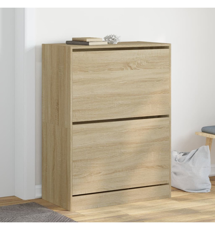Armoire à chaussures 2 tiroirs rabattables chêne sonoma | Mobilier & Déco