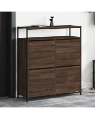 Armoire à chaussures 4 tiroirs rabattables chêne marron | Mobilier & Déco