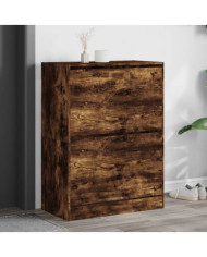 Armoire à chaussures 2 tiroirs rabattables chêne fumé | Mobilier & Déco