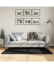 Tapis OVIEDO à poils courts noir 80x150 cm | Mobilier & Déco