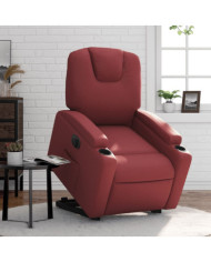 Fauteuil inclinable électrique rouge bordeaux similicuir | Mobilier & Déco