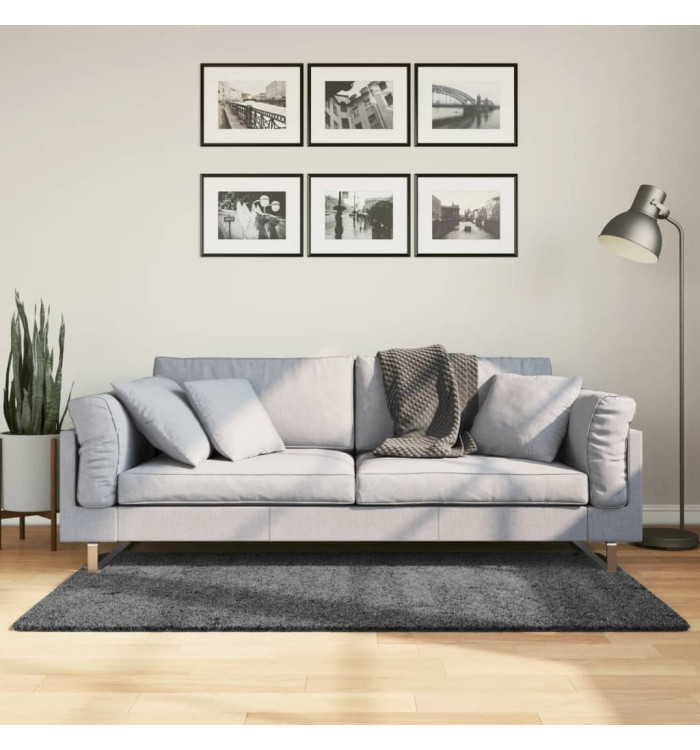 Tapis OVIEDO à poils courts anthracite 80x150 cm | Mobilier & Déco