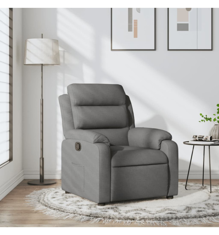 Fauteuil inclinable Gris foncé Tissu | Mobilier & Déco