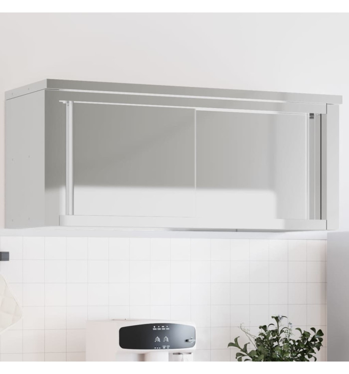 Armoire murale de cuisine avec portes coulissantes inox | Mobilier & Déco
