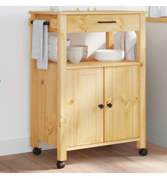 Chariot de cuisine MONZA 60x40x90 cm bois massif de pin | Mobilier & Déco