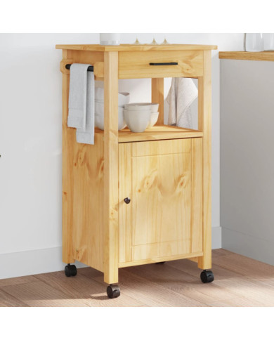 Chariot de cuisine MONZA 48x40x90 cm bois massif de pin | Mobilier & Déco