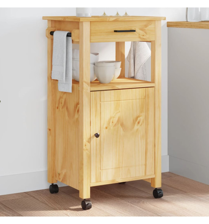 Chariot de cuisine MONZA 48x40x90 cm bois massif de pin | Mobilier & Déco