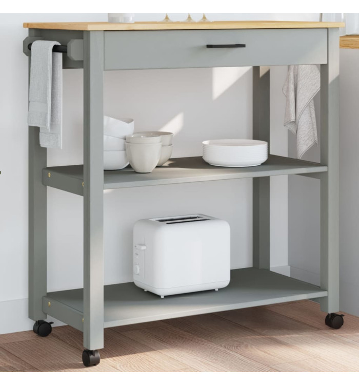 Chariot de cuisine MONZA 84x40x90 cm bois massif de pin | Mobilier & Déco