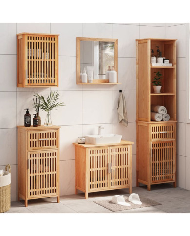 Ensemble de meubles de salle de bain 5 pcs bois massif de noyer | Mobilier & Déco