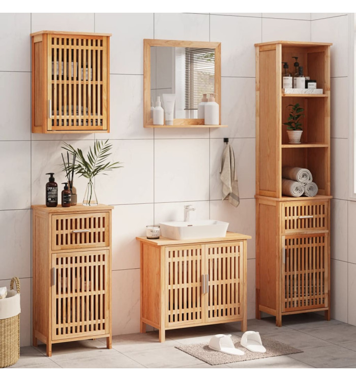 Ensemble de meubles de salle de bain 5 pcs bois massif de noyer | Mobilier & Déco