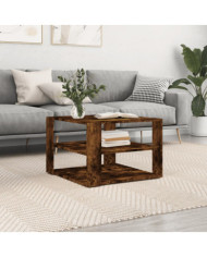 Table basse chêne fumé 59,5x59,5x40 cm bois d'ingénierie | Mobilier & Déco