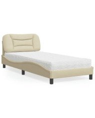 Lit avec matelas crème 80x200 cm tissu | Mobilier & Déco