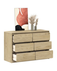 Commode SAUDA chêne 111x43x73,5 cm bois de pin massif | Mobilier & Déco