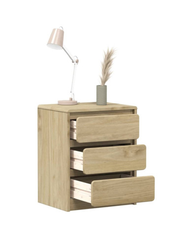 Table de chevet SAUDA chêne 44x35x56 cm bois de pin massif | Mobilier & Déco