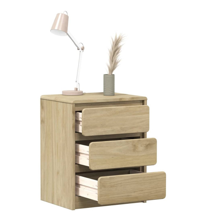 Table de chevet SAUDA chêne 44x35x56 cm bois de pin massif | Mobilier & Déco