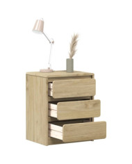 Table de chevet SAUDA chêne 44x35x56 cm bois de pin massif | Mobilier & Déco