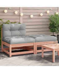 Canapé de jardin sans accoudoirs avec coussins et repose-pieds | Mobilier & Déco