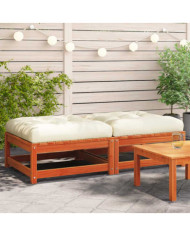 Repose-pieds de jardin avec coussins 2 pcs bois massif pin | Mobilier & Déco