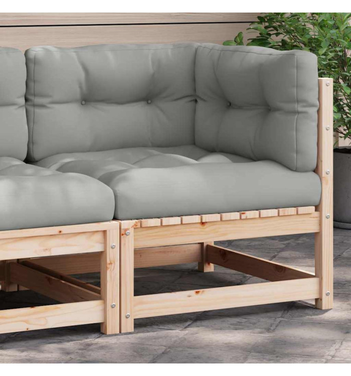 Canapé d'angle de jardin avec coussins bois de pin solide | Mobilier & Déco