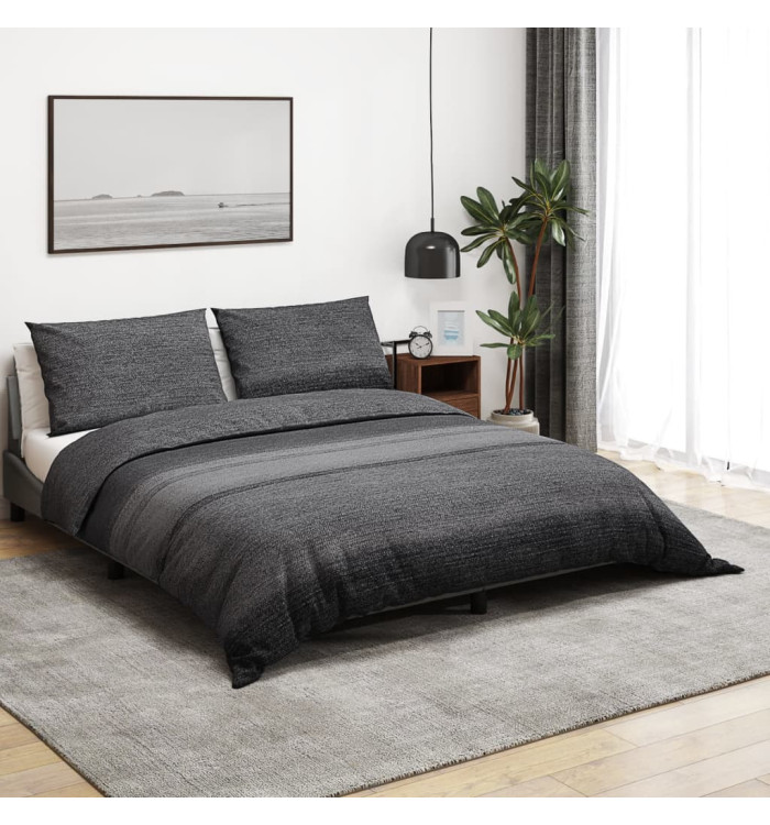 Ensemble de housse de couette gris foncé 225x220 cm Coton | Mobilier & Déco