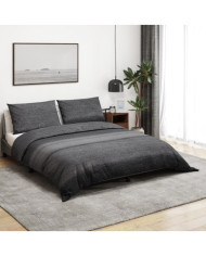 Ensemble de housse de couette gris foncé 225x220 cm Coton | Mobilier & Déco