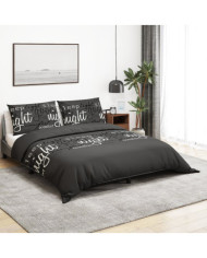 Ensemble de housse de couette Noir 260x220 cm Coton | Mobilier & Déco