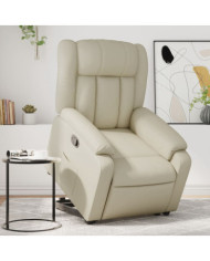 Fauteuil inclinable Crème Similicuir | Mobilier & Déco