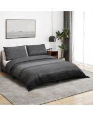 Ensemble de housse de couette gris foncé 200x200 cm Coton | Mobilier & Déco