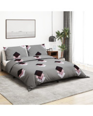 Ensemble de housse de couette Gris 200x200 cm Coton | Mobilier & Déco