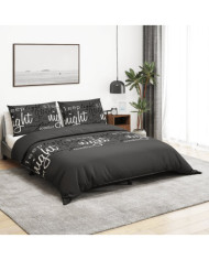 Ensemble de housse de couette Noir 140x200 cm Coton | Mobilier & Déco
