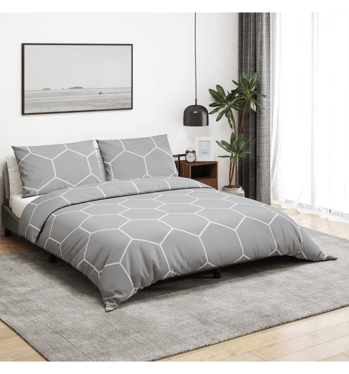 Ensemble de housse de couette Gris 220x240 cm Coton | Mobilier & Déco