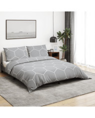 Ensemble de housse de couette Gris 220x240 cm Coton | Mobilier & Déco