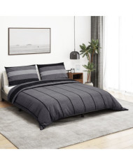 Ensemble de housse de couette gris foncé 155x220 cm Coton | Mobilier & Déco