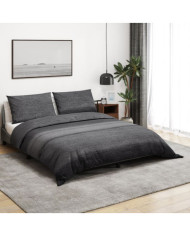 Ensemble de housse de couette gris foncé 200x200 cm Coton | Mobilier & Déco