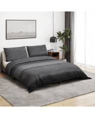 Ensemble de housse de couette gris foncé 135x200 cm Coton | Mobilier & Déco