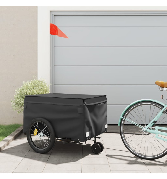 Remorque de vélo noir 45 kg fer | Mobilier & Déco